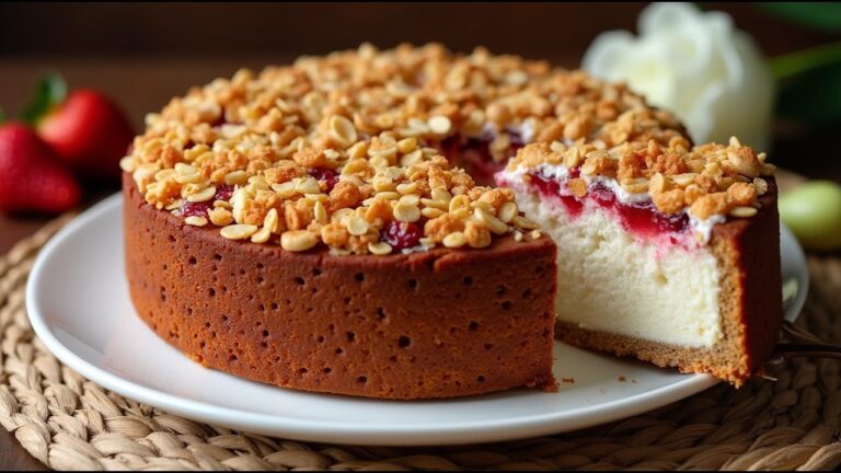 Senza zucchero! Avena, ricotta e fragole! La mia torta d’avena preferita in 15 minuti!